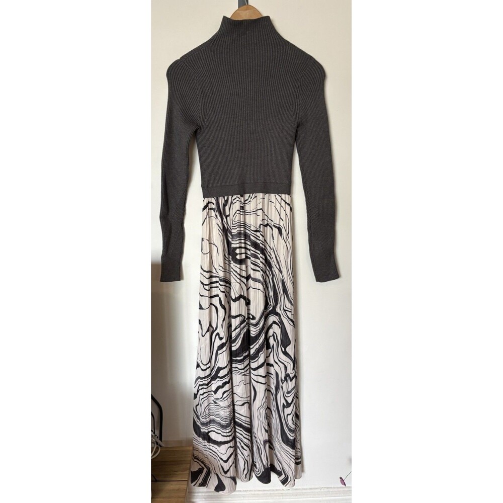 Anthropologie Gray White Thea Twofer Sweater Maxi Dress Size XS - Picture 8 of 12